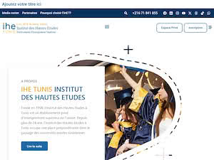 Institute of Higher Studies of Tunis's official website homepage screenshot