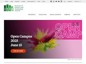 Institute of Science and Technology Austria's official website homepage screenshot