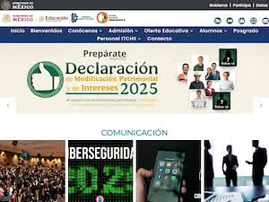 Institute of Technology of Chihuahua II's official website homepage screenshot