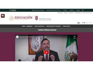 Instituto Politécnico Nacional's official website homepage screenshot