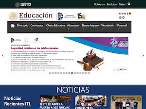 Instituto Tecnológico de La Laguna's official website homepage screenshot