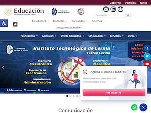Instituto Tecnológico de Lerma's official website homepage screenshot