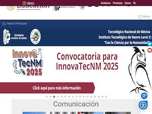 Instituto Tecnológico de Nuevo Laredo's official website homepage screenshot