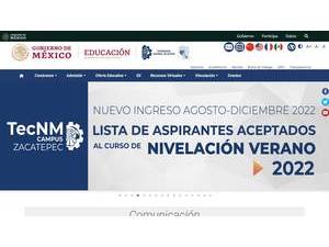 Instituto Tecnológico de Zacatepec's official website homepage screenshot