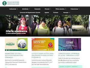 Instituto Universitario Patagónico de las Artes's official website homepage screenshot