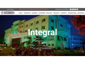 Integral University's official website homepage screenshot