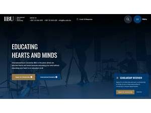 International BURCH University's official website homepage screenshot