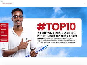 International Business, Science and Technology University's official website homepage screenshot