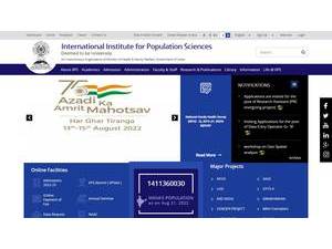 International Institute for Population Sciences's official website homepage screenshot