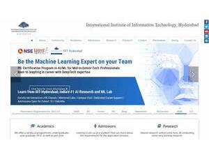 International Institute of Information Technology, Hyderabad's official website homepage screenshot