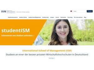 International School of Management's official website homepage screenshot