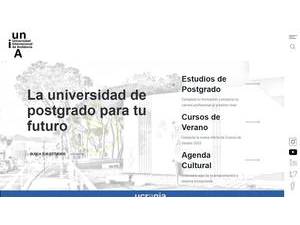 International University of Andalusia's official website homepage screenshot
