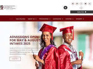 International University of East Africa's official website homepage screenshot
