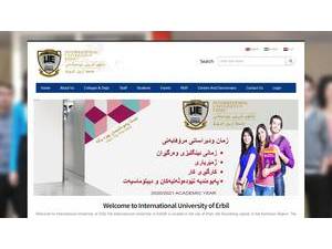 International University of Erbil's official website homepage screenshot