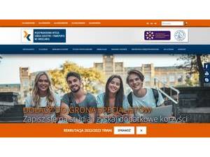 International University of Logistics and Transport in Wrocław's official website homepage screenshot