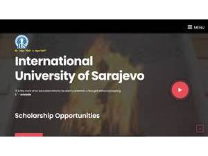 International University of Sarajevo's official website homepage screenshot