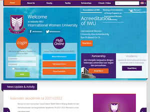 International Women University's official website homepage screenshot