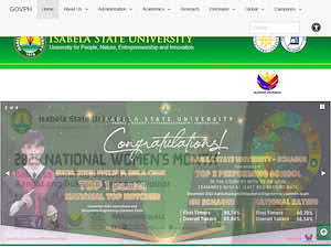 Isabela State University's official website homepage screenshot