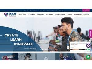 ISBM University's official website homepage screenshot
