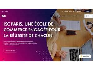 ISC Paris Business School's official website homepage screenshot