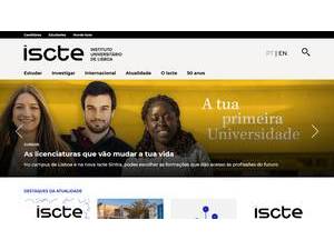 ISCTE University Institute of Lisbon's official website homepage screenshot