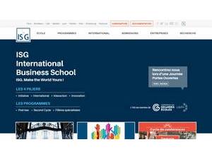 ISG Business School's official website homepage screenshot