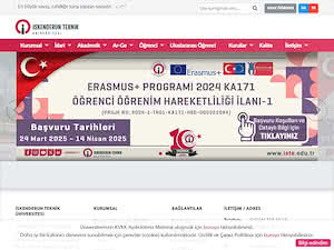 İskenderun Teknik Üniversitesi's official website homepage screenshot