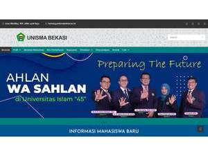 Islamic University 45 of Bekasi's official website homepage screenshot