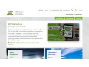 IST-Hochschule für Management's official website homepage screenshot