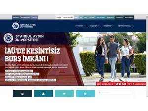 İstanbul Aydin University's official website homepage screenshot