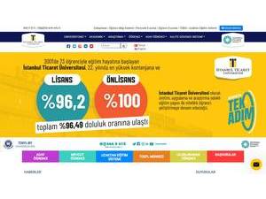 İstanbul Commerce University's official website homepage screenshot