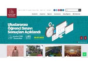 İstanbul Sabahattin Zaim University's official website homepage screenshot
