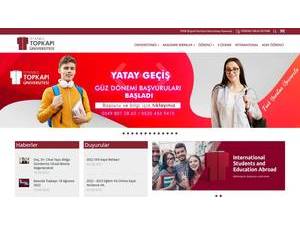 Istanbul Topkapi University's official website homepage screenshot