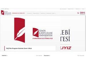 İzmir Kâtip Çelebi Üniversitesi's official website homepage screenshot