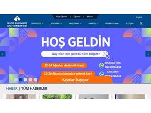 İzmir University of Economics's official website homepage screenshot