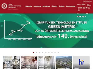 Izmir Yüksek Teknoloji Enstitüsü's official website homepage screenshot
