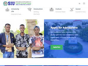 Jaamacadda Caalamiga Soomaaliya's official website homepage screenshot