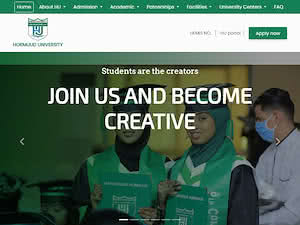 Jaamacadda Hormuud's official website homepage screenshot