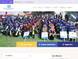 Jaamacadda Puntland State University's official website homepage screenshot