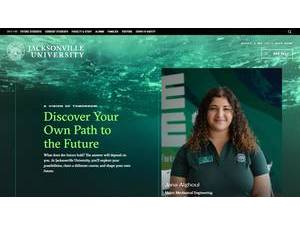 Jacksonville University's official website homepage screenshot