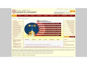 Jadavpur University's official website homepage screenshot