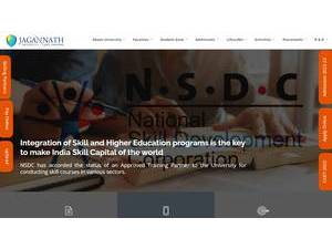 Jagan Nath University's official website homepage screenshot