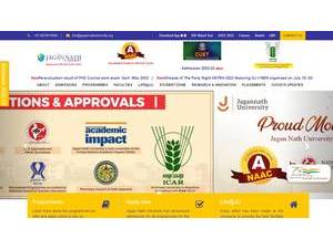 Jagannath University's official website homepage screenshot
