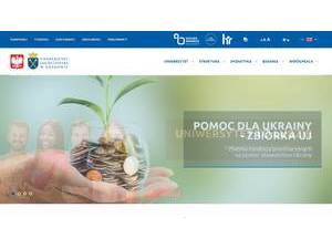 Jagiellonian University's official website homepage screenshot