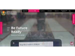 Jaipur National University's official website homepage screenshot