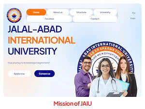 Jalal-Abad International University's official website homepage screenshot