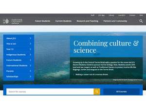 James Cook University's official website homepage screenshot