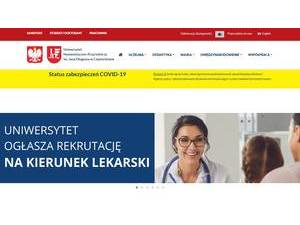 Jan Dlugosz University of Czestochowa's official website homepage screenshot