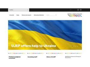 Jan Evangelista Purkyně University in Ústí nad Labem's official website homepage screenshot