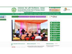 Jawaharlal Nehru Krishi Vishwavidyalaya's official website homepage screenshot